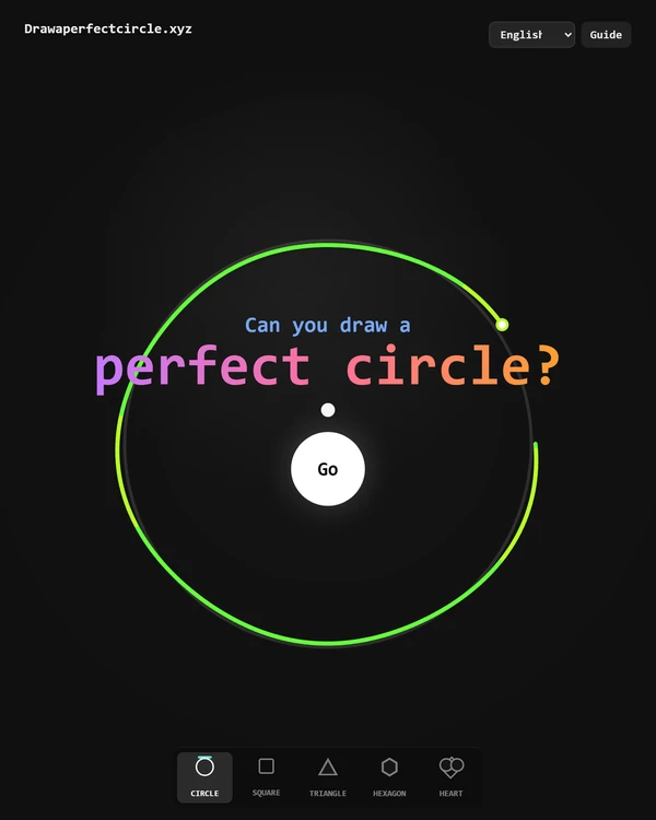 Screenshot of Draw a Perfect Circle, a visual game