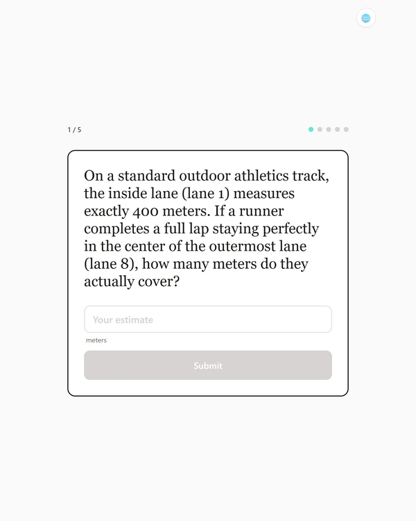 Screenshot of Estimania, a daily trivia game