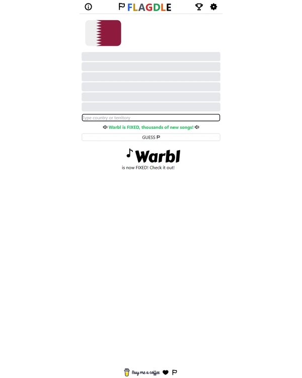 Screenshot of Flagdle by Nick H., a daily geography game
