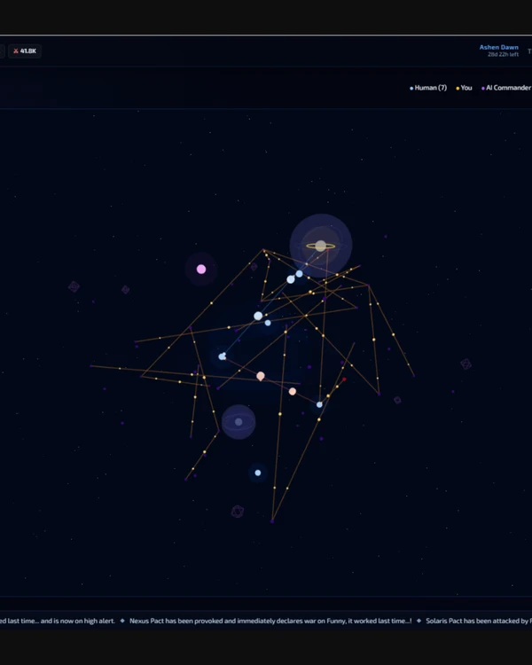 Screenshot of Galactic Ascent, a web game