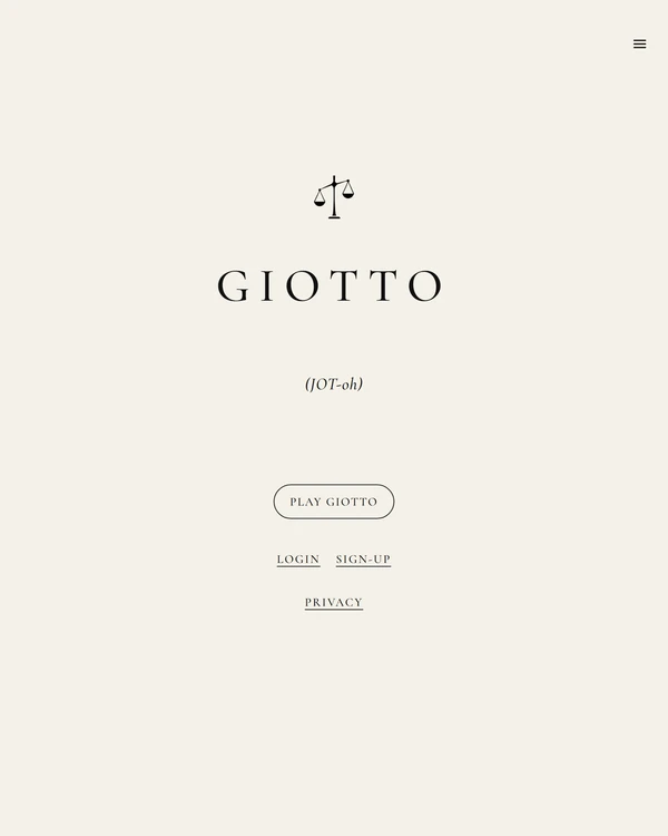 Screenshot of GIOTTO, a daily skill game