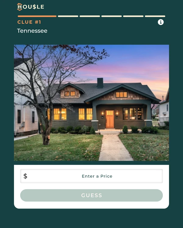 Screenshot of Housle, a trivia game
