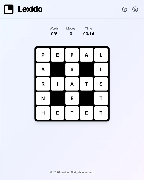 Screenshot of Lexido, a daily word game