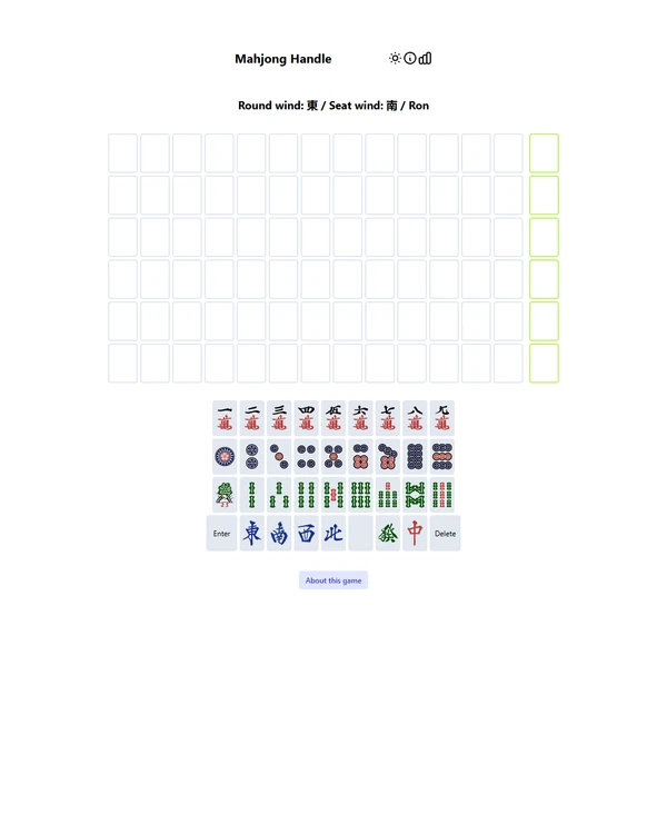 Screenshot of Mahjong Handle, a daily visual game