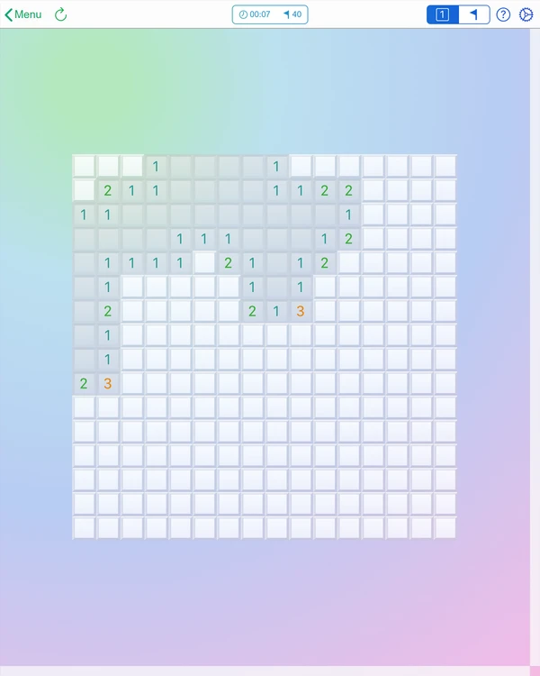 Screenshot of Mineswifter, a daily logic game