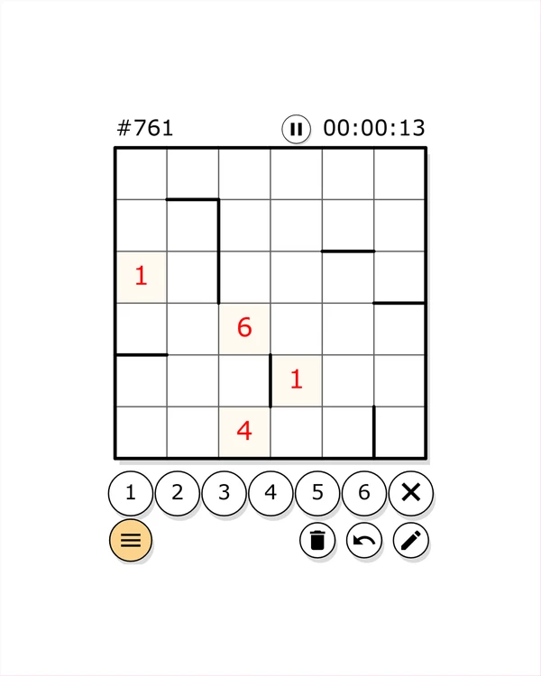 Screenshot of One Up Puzzle, a daily logic game
