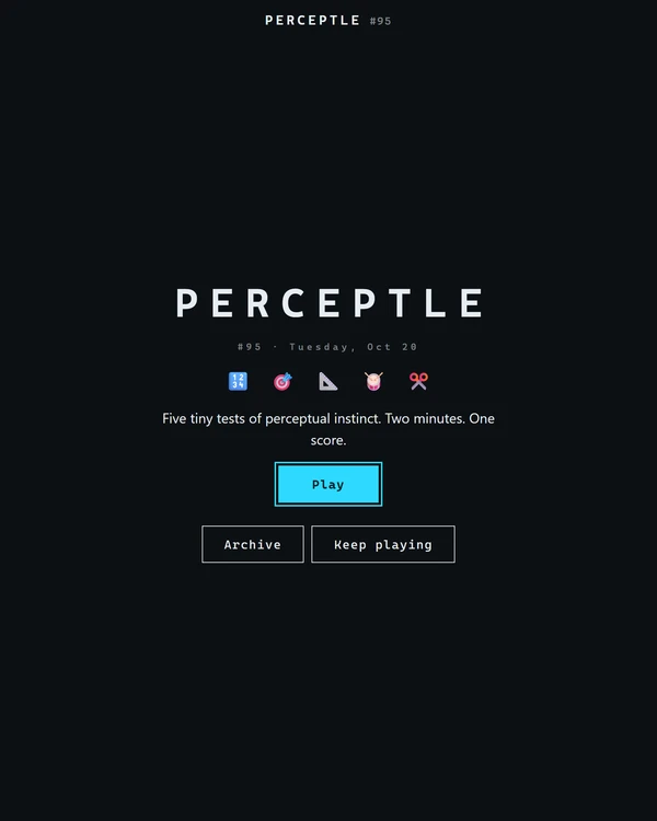 Screenshot of Perceptle, a daily visual game