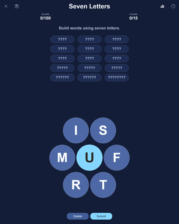 PuzzleLab Seven Letters screenshot