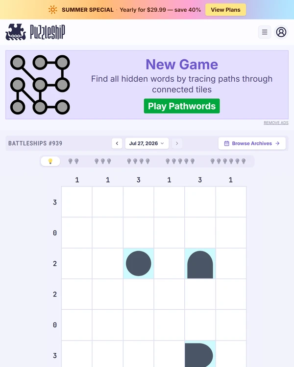 Puzzleship Battleships screenshot