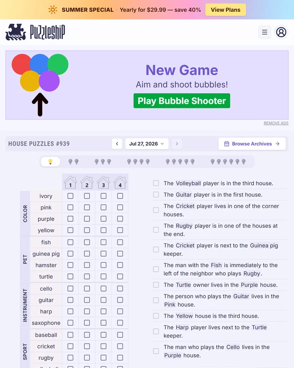 Puzzleship House Puzzles screenshot