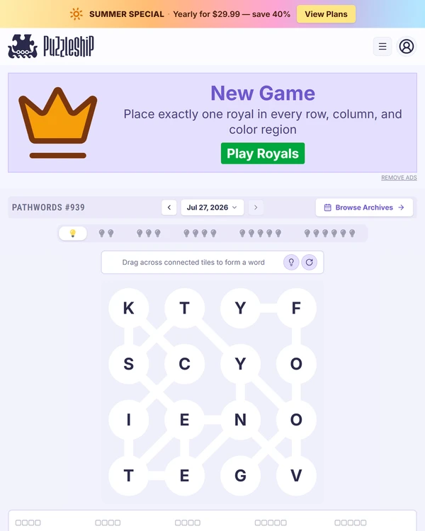 Puzzleship Pathwords screenshot