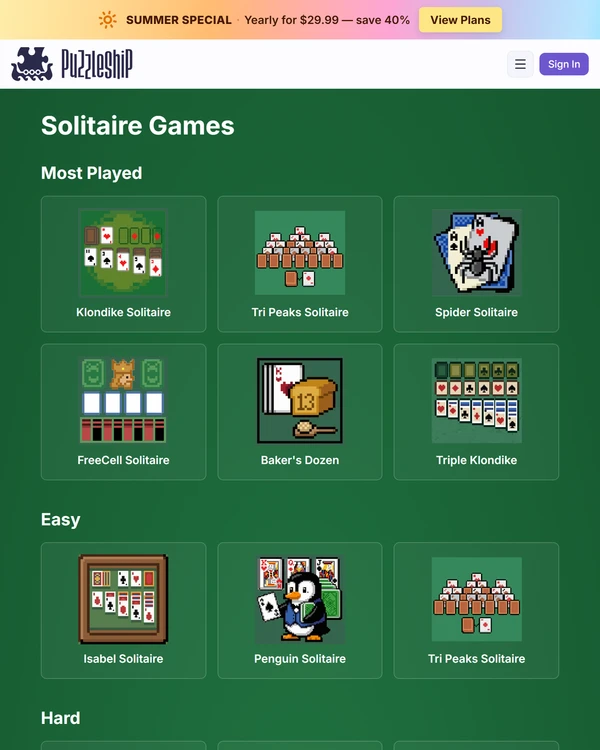 Puzzleship Solitaire Games screenshot