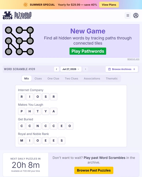Puzzleship Word Scramble screenshot