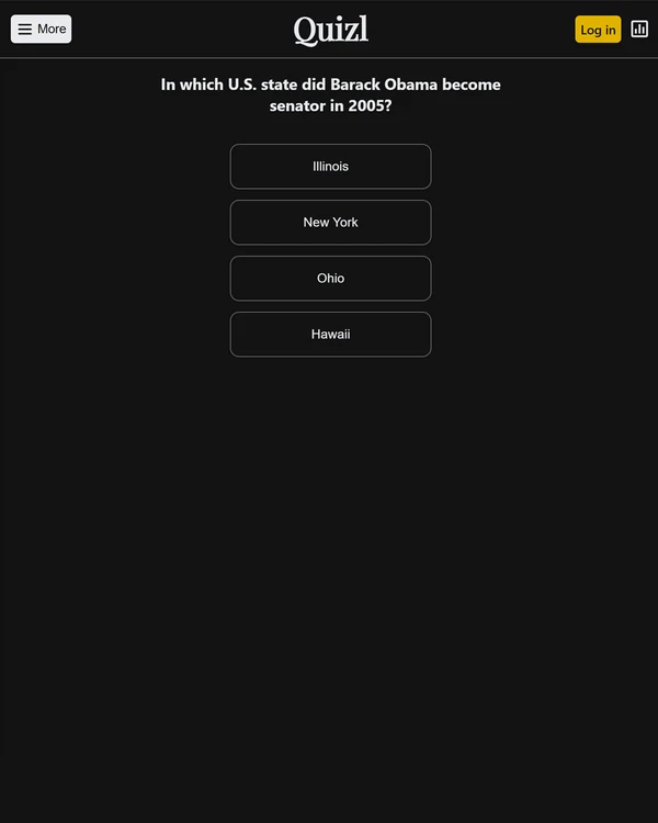 Screenshot of Quizl, a daily trivia game