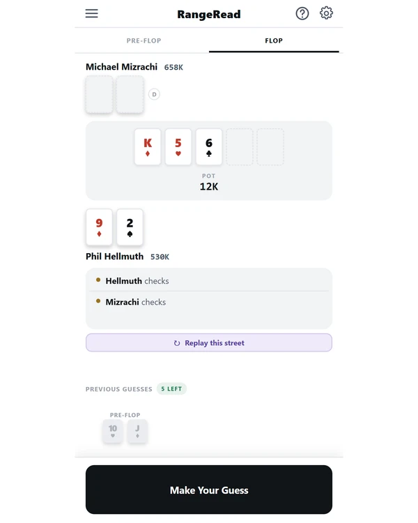 Screenshot of RangeRead, a daily sports game