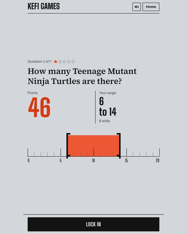 Screenshot of Range Squeeze, a daily estimation game