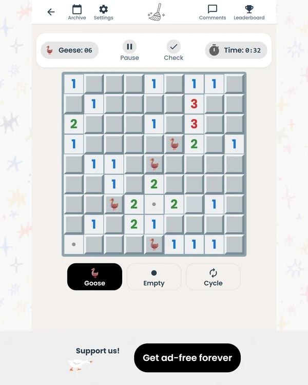 Screenshot of Reverse Sweeper, a daily logic game
