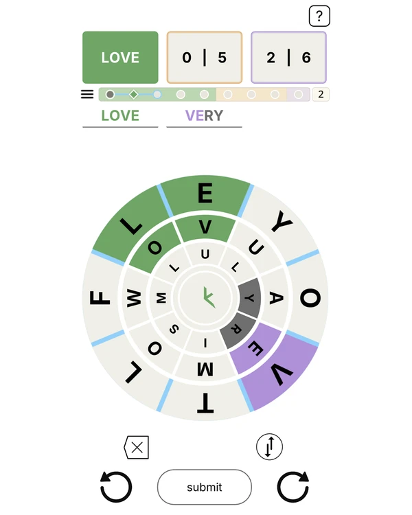 Screenshot of Runes, a daily word game