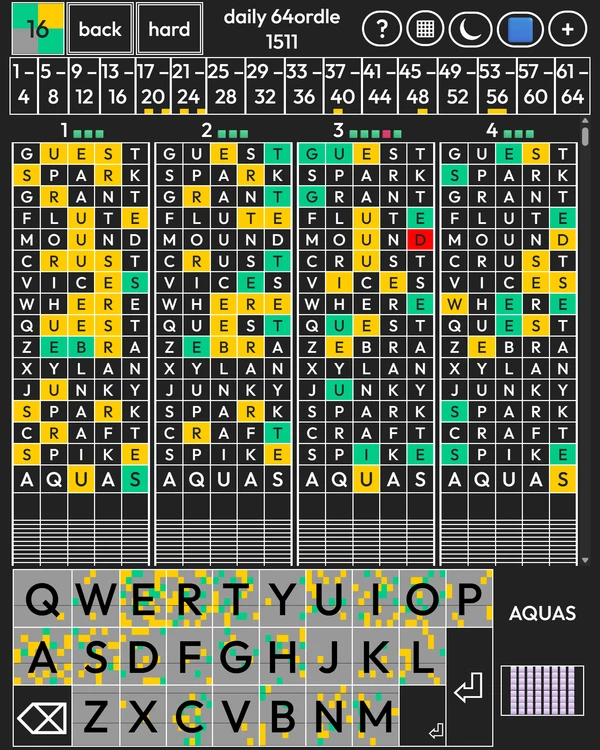 Sexaginta-quattuordle screenshot