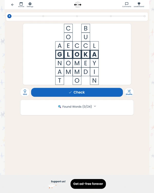 Screenshot of Slideways, a daily word game