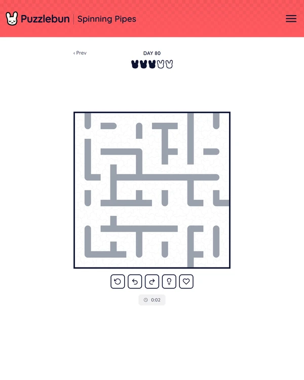 Screenshot of Spinning Pipes, a daily logic game