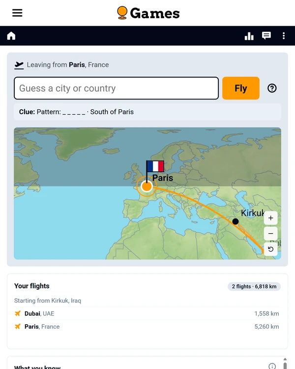 Screenshot of Sporcle WorldPlay, a daily geography game