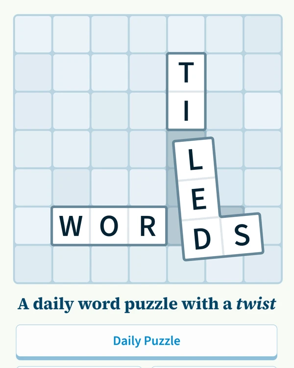 Screenshot of Tiled Words, a daily word game