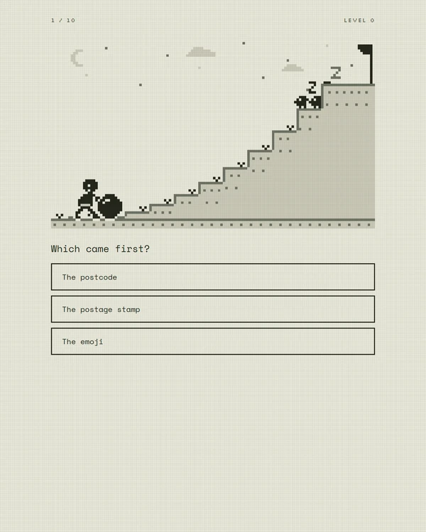 Screenshot of Uphill, a daily trivia game