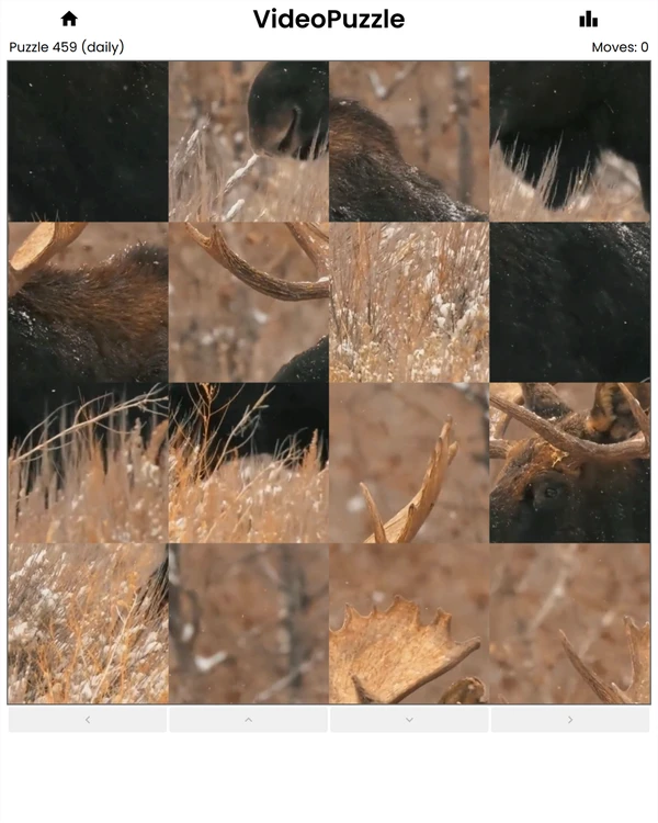 Screenshot of VideoPuzzle, a daily visual game