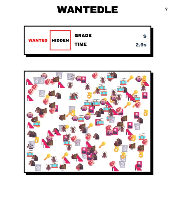 Screenshot of Wantedle, a daily visual game