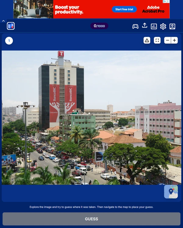Screenshot of WhereTaken, a daily geography game