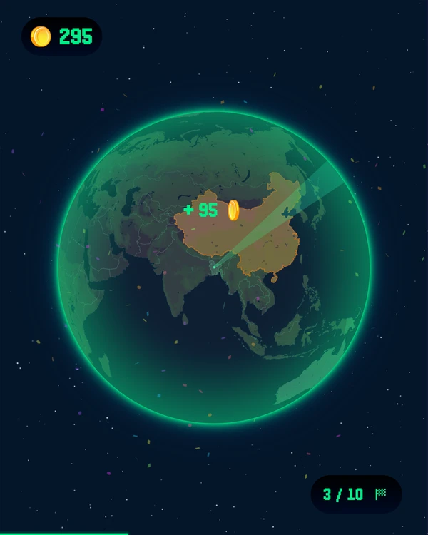 Screenshot of WhichWay, a daily geography game