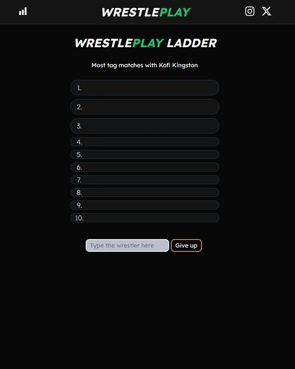 Screenshot of WrestlePlay Ladder, a daily sports game